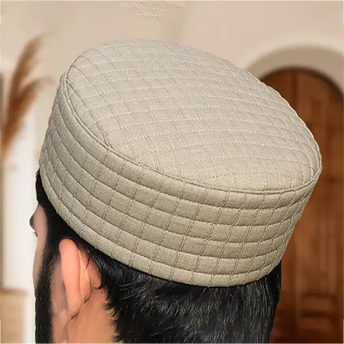 CHINA MADE HARD HAT / KUFI / TOPI / TAKKE / CAP - WHITE - Pack of 4