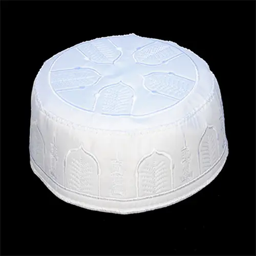 CHINA MADE HARD HAT / KUFI / TOPI / TAKKE / CAP - WHITE - Pack of 4