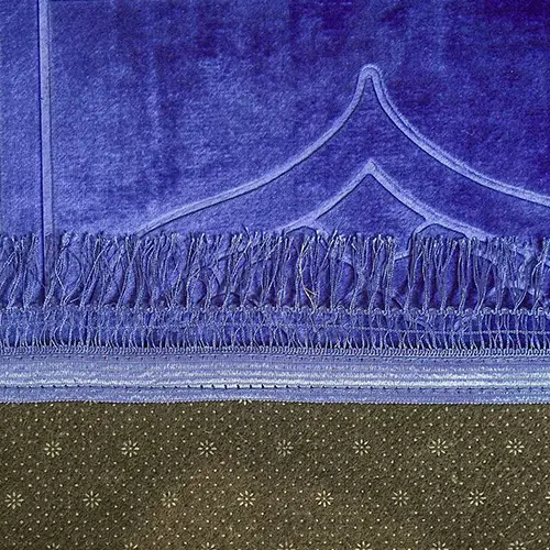 Comfort Janamaz - Premium Velvet Quilted Prayer Mat - Color Blue