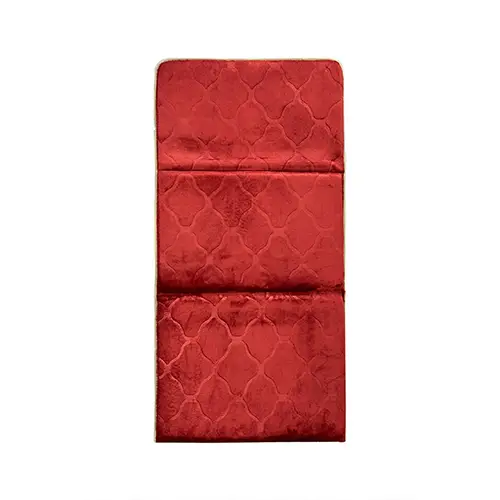 Foldable Prayer Mat Prayer Rug with Backrest - Janamaz - Color maroon