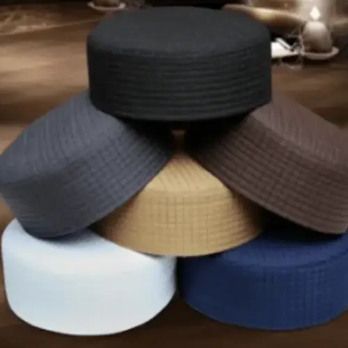 Islamic caps for men's and boys, Headwear for muslim players with 6 different - Colors blue, brown, black, white, grey, golden