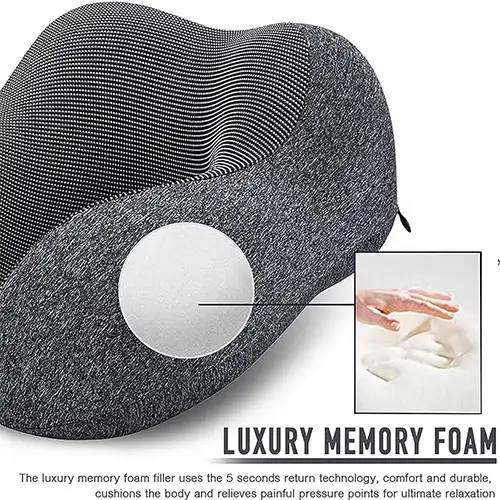 THMINS Travel Pillow, For Sleeping Airplane, Car Neck Pillow for Travel, U Shaped Neck Support Comfortable & Breathable Cover, Airplane Travel Kit.