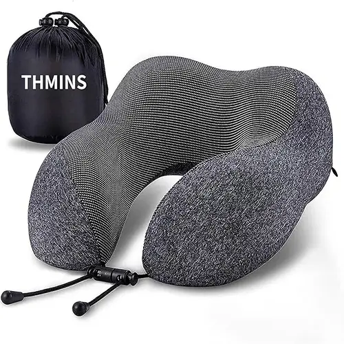THMINS Travel Pillow, For Sleeping Airplane, Car Neck Pillow for Travel, U Shaped Neck Support Comfortable & Breathable Cover, Airplane Travel Kit.
