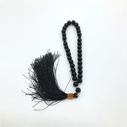 Premium Crystal Natisa Tasbih Special – 12mm 33 Beads Prayer Rosary handmade - Color Black/White