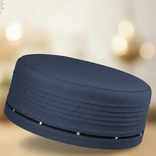 Aram koofi blue Premium Quality Suiting Fabric Soft Namaz Topi Prayer Cap Islamic Hat