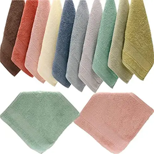 Hand Towel Face Towel Set 100% Cotton Wash Cloth Multicolor 12" X 12"