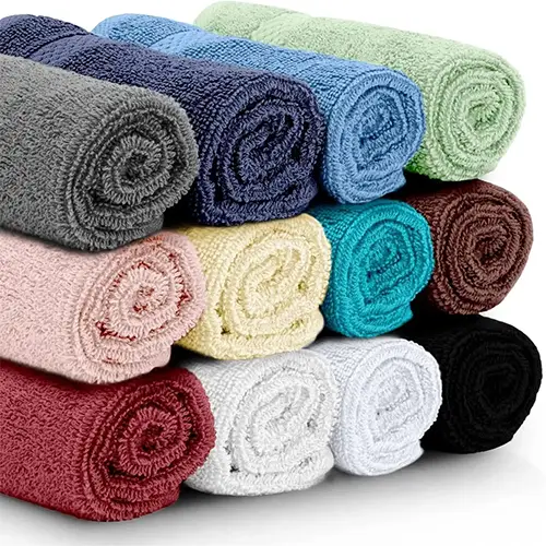 Hand Towel Face Towel Set 100% Cotton Wash Cloth Multicolor 12" X 12"